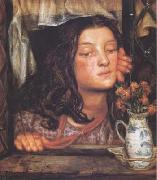 Dante Gabriel Rossetti Girl at a Lattice (mk28) oil on canvas